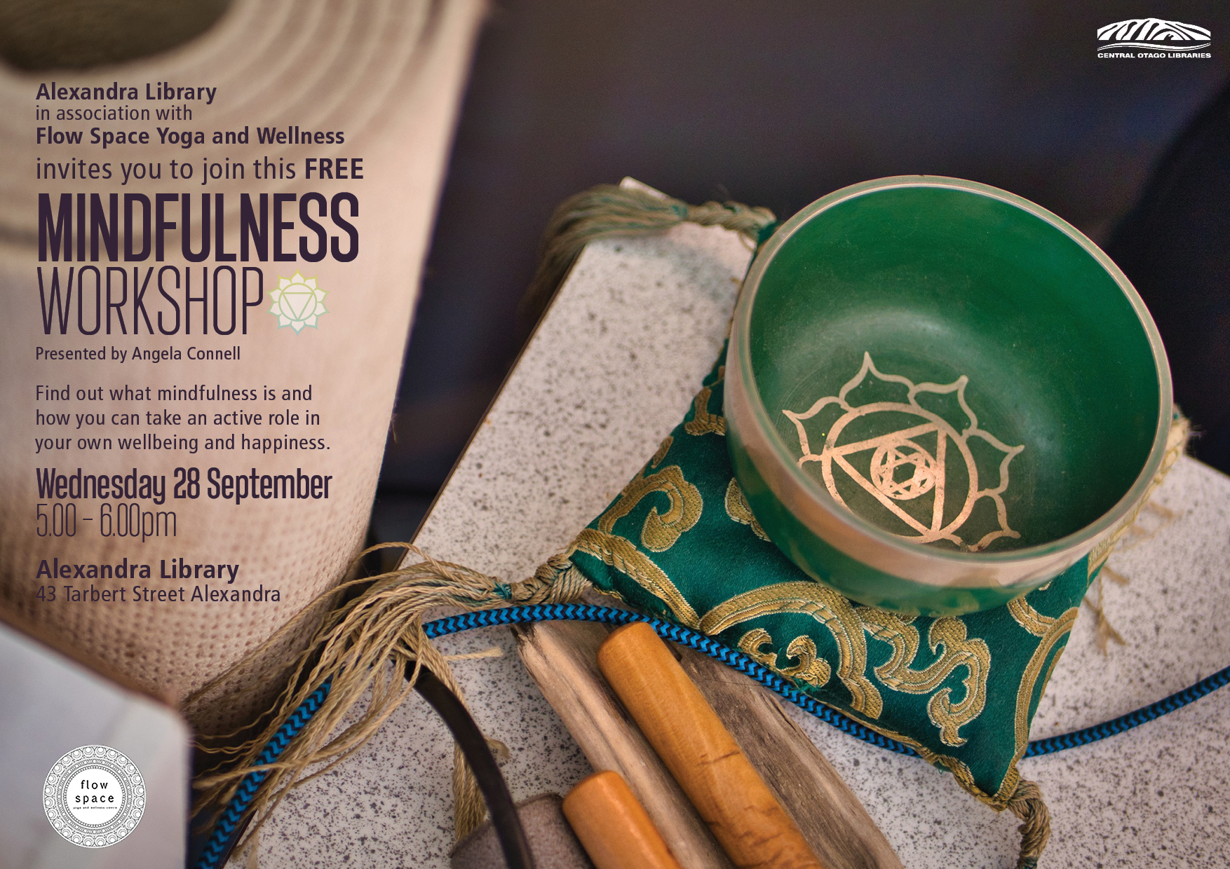 An exercise in mindfulness and wellness at the Alexandra Library on Wednesday 28 September.